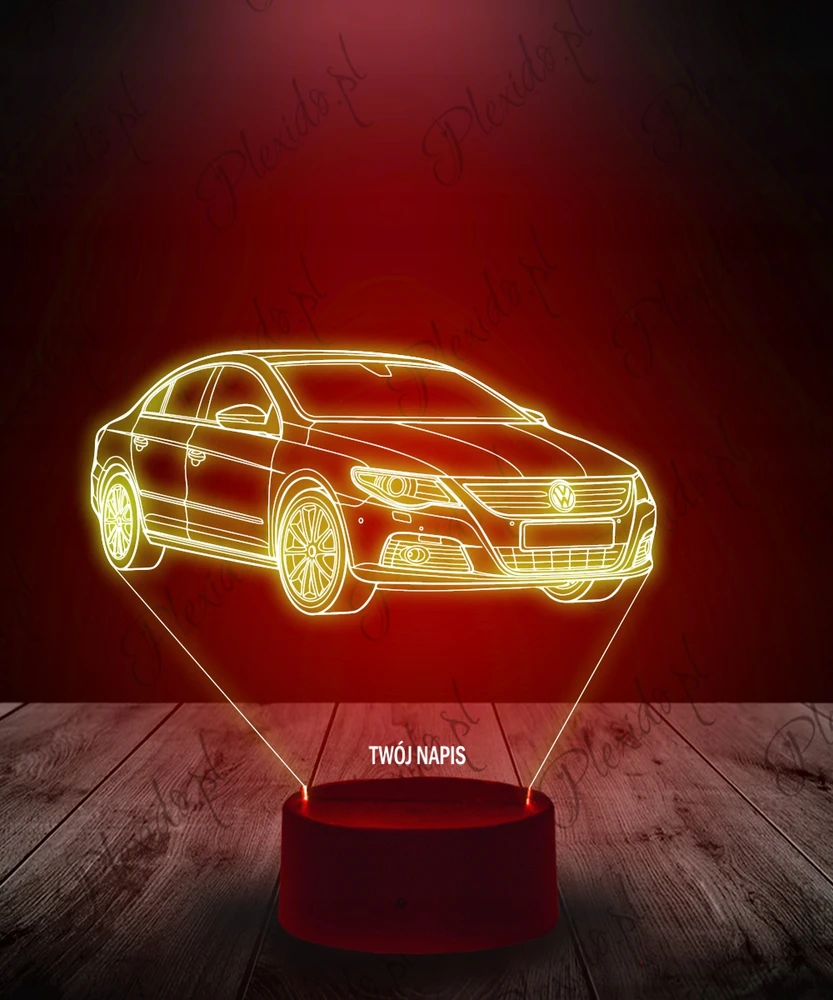 Plexido Led 3d naktinė lemputė "volkswagen Passat" su vardu