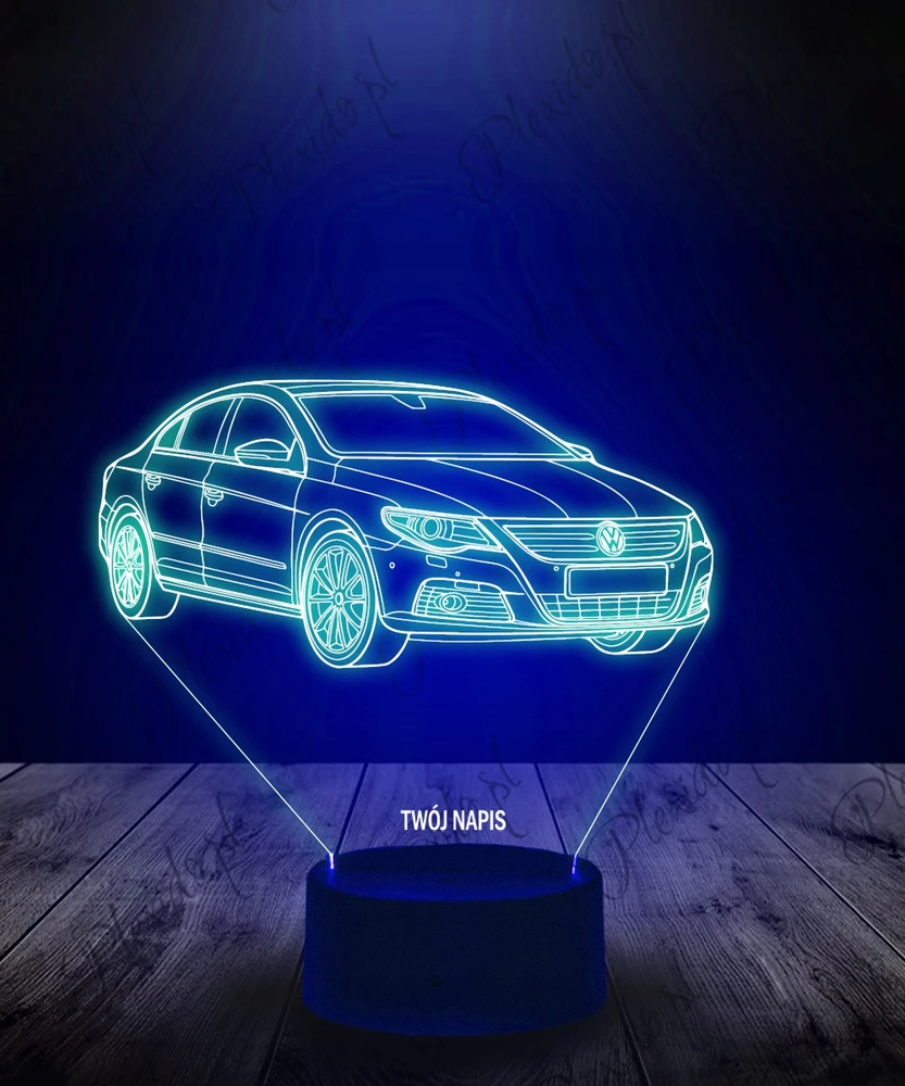 Plexido Led 3d naktinė lemputė "volkswagen Passat" su vardu
