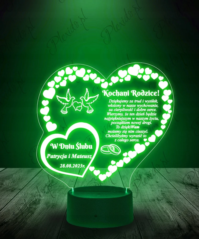 Plexido Led Naktinė Lempa – Personalizuota Dovana Tėvams