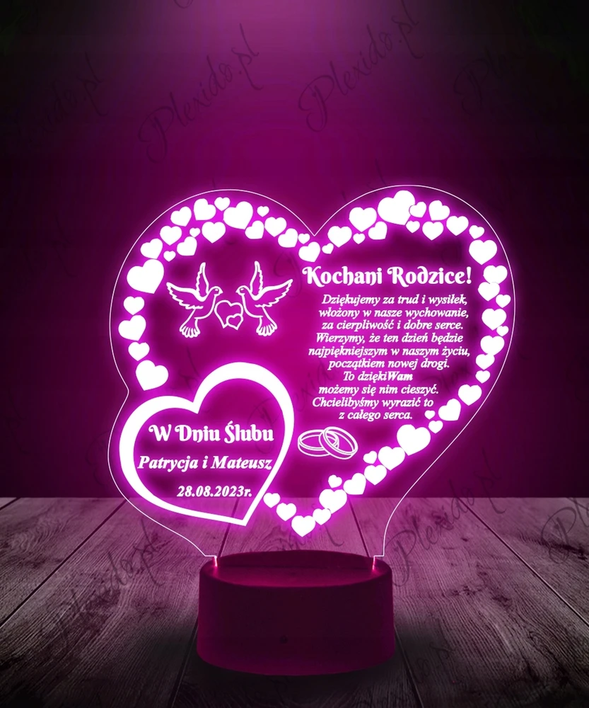 Plexido Led Naktinė Lempa – Personalizuota Dovana Tėvams