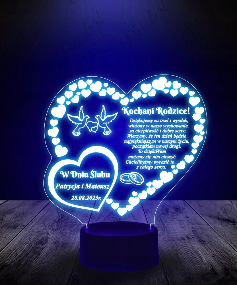 Plexido Led Naktinė Lempa – Personalizuota Dovana Tėvams