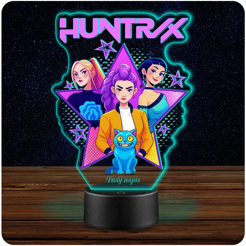 Plexido LED NAKTINIS LEMPAS Huntrix K-pop Huntresses Rumi Mira Zoey dovana vaikui