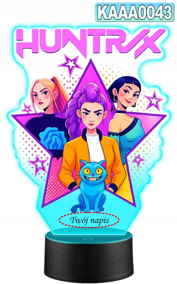Plexido LED NAKTINIS LEMPAS Huntrix K-pop Huntresses Rumi Mira Zoey dovana vaikui