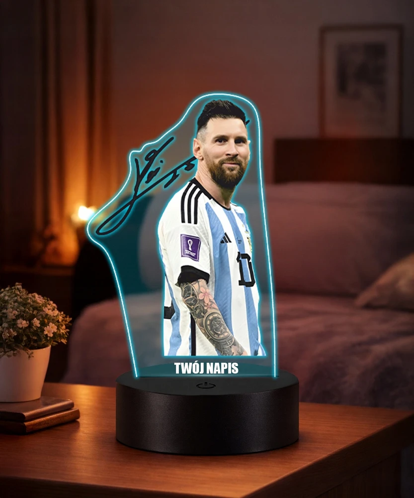 Plexido Naktinė lempa su spaudiniu Argentinos futbolininko Leo Lionelio Messi autografu