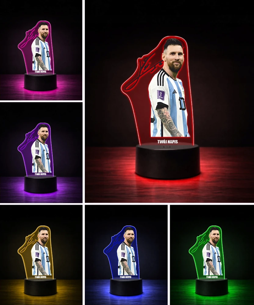 Plexido Naktinė lempa su spaudiniu Argentinos futbolininko Leo Lionelio Messi autografu