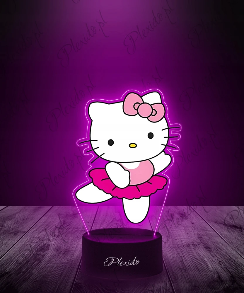 Plexido Personalizuota 3d Led Naktinė Lempa "hello Kitty Baletas" su vardu