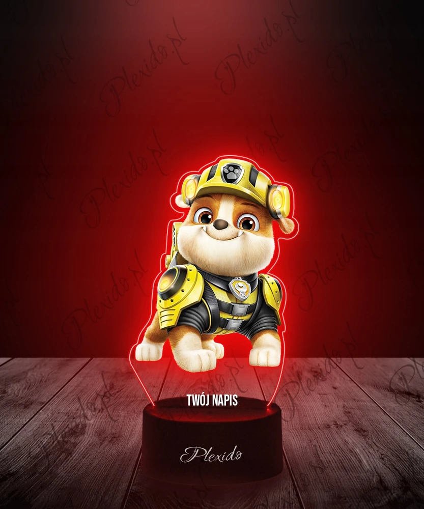 Plexido Vaikiška naktinė lempa su spaudiniu Paw Patrol griuvėsių dovanų 3D LED graviravimu