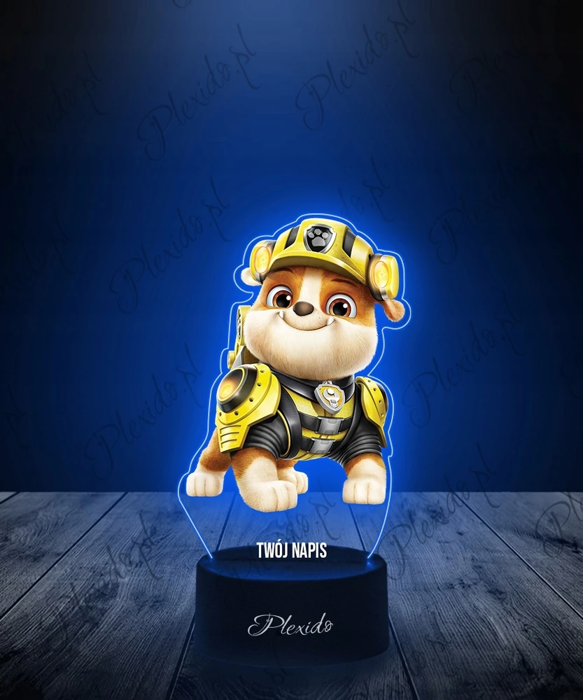 Plexido Vaikiška naktinė lempa su spaudiniu Paw Patrol griuvėsių dovanų 3D LED graviravimu