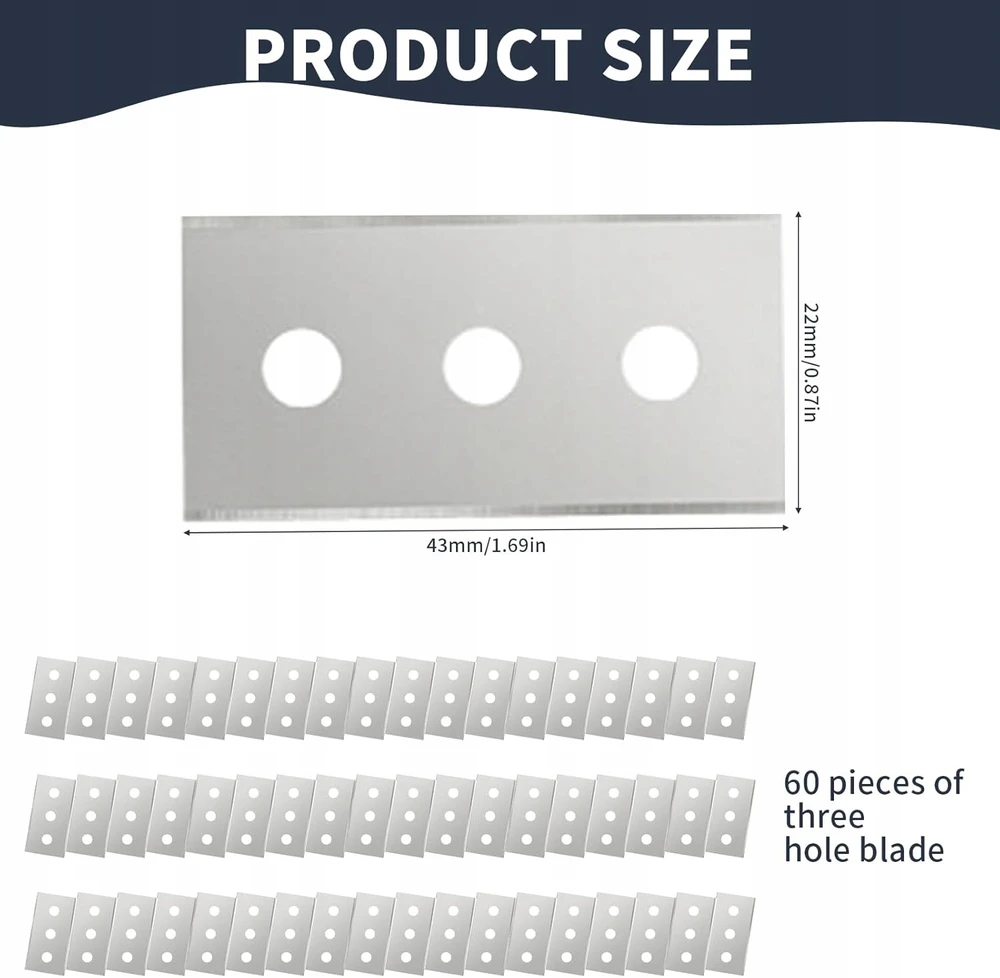 PLIENĖS 60 Vnt. 42X22 MM KEIČIAMOSIOS ESMENYS