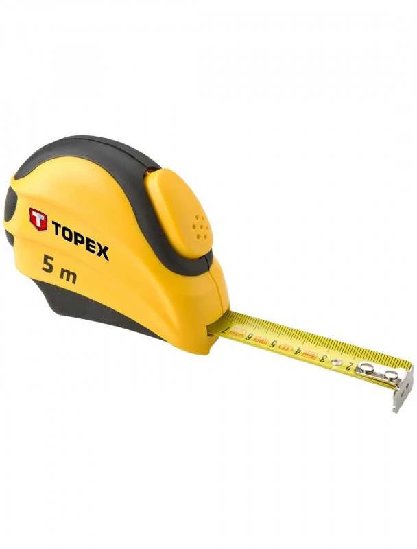 Plieninė ruletė TOPEX su automatiniu užraktu, 5 m x 19 mm