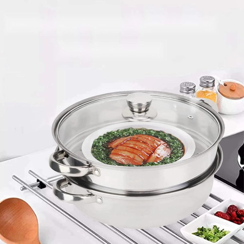 Plieninis garintuvas 27 CM DVIPAKARPIS VIRTUVĖS PUODAS, UNIVERSALUS, DAUG