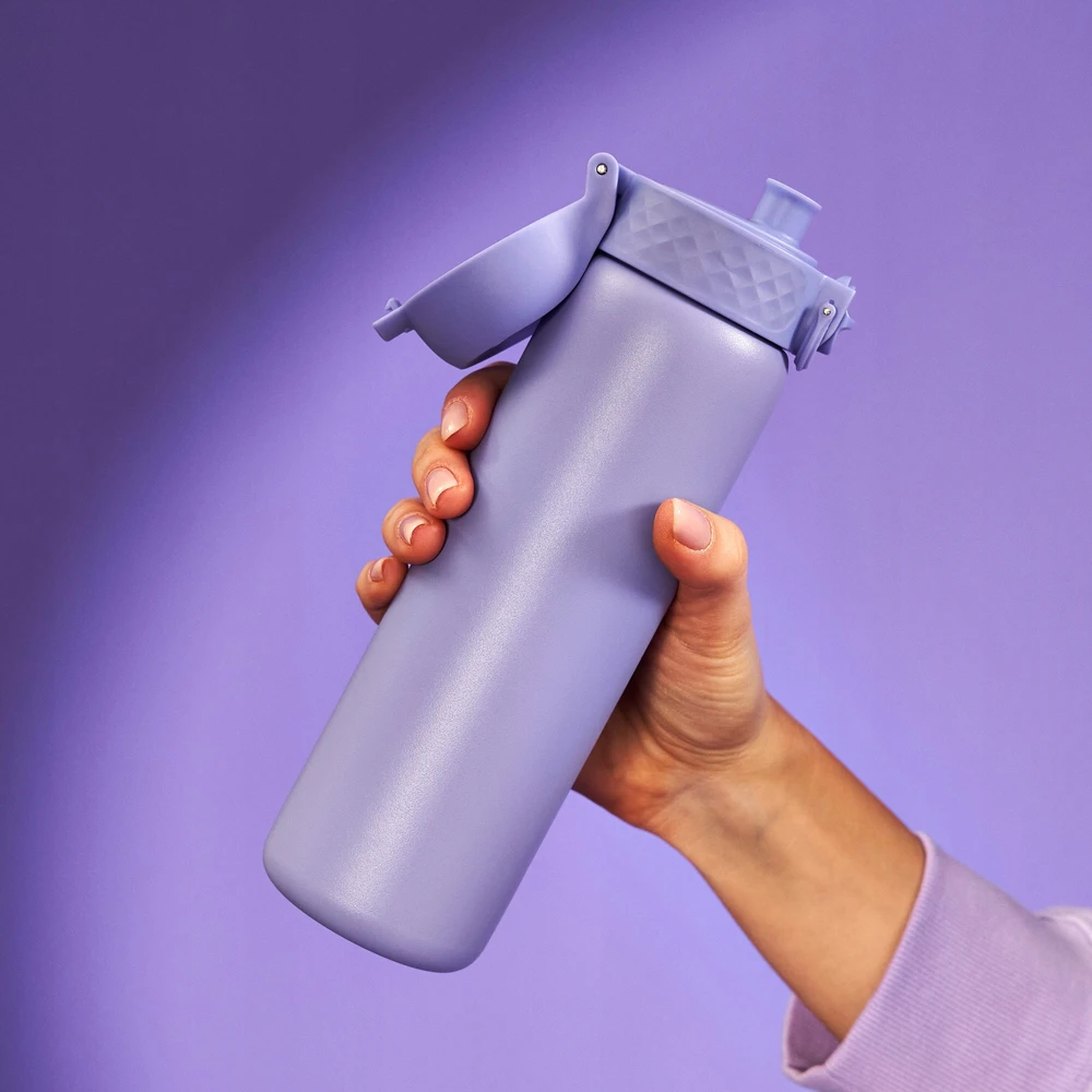 PLIENINIS MOKYKLINIS BUTELAS VAIKŲ BUTELĖLIS PURPURINIS, LENGVAS, ŠVIESUS TEAKABLE ION8 0,6L 600ml