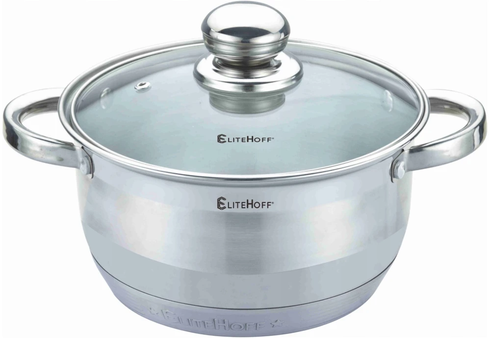 Plieninis puodas 3,5L/20CM DUJŲ ĮVEIKIMO Elitehoff