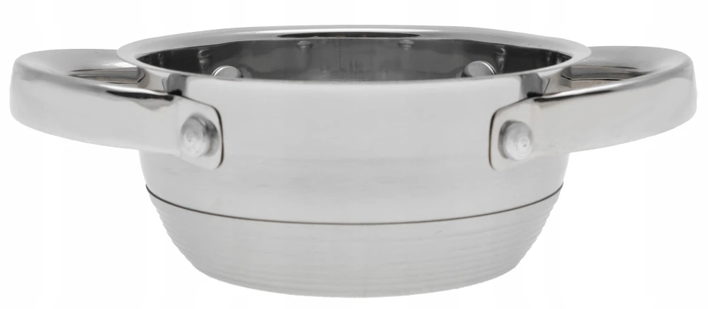 Plieninis PUODAS 9x DUGNIS su DANGIU 0,6L 12cm INDUKCINĖS dujos 2560