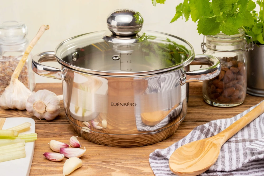 PLIENINIS PUODAS EDENBERG 28 cm 9,5 L INDUKCINIS