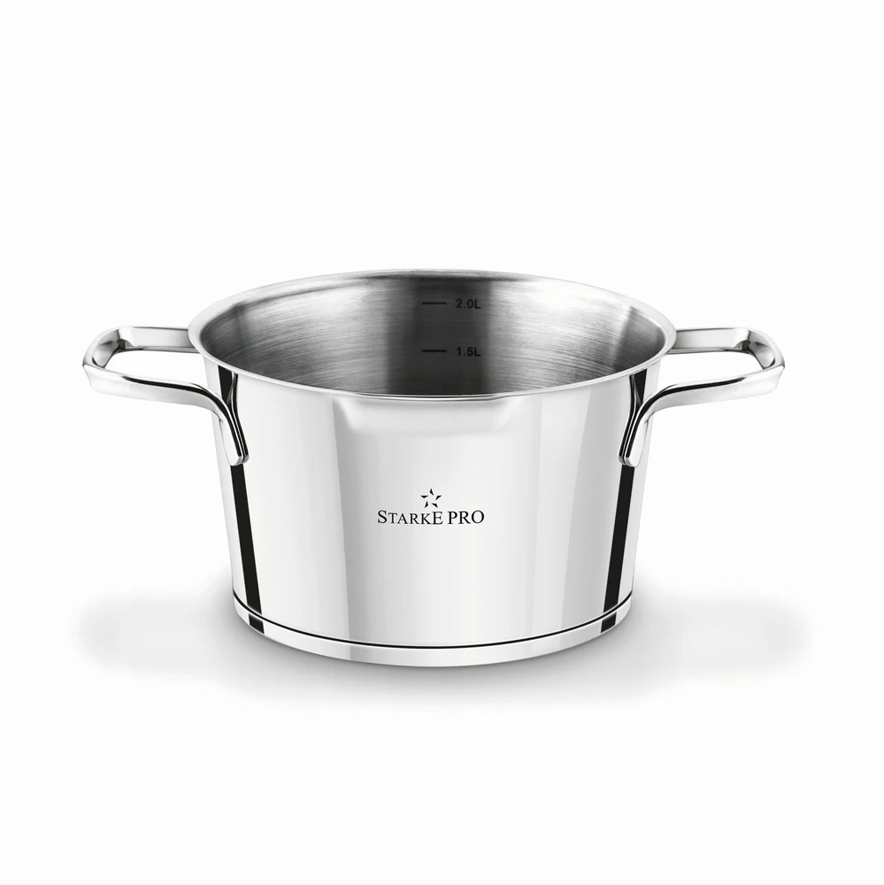 Plieninis PUODAS, INDUKCINIS, NERŪDijantis, dujos Starke Pro Speziale 2.2L 18cm