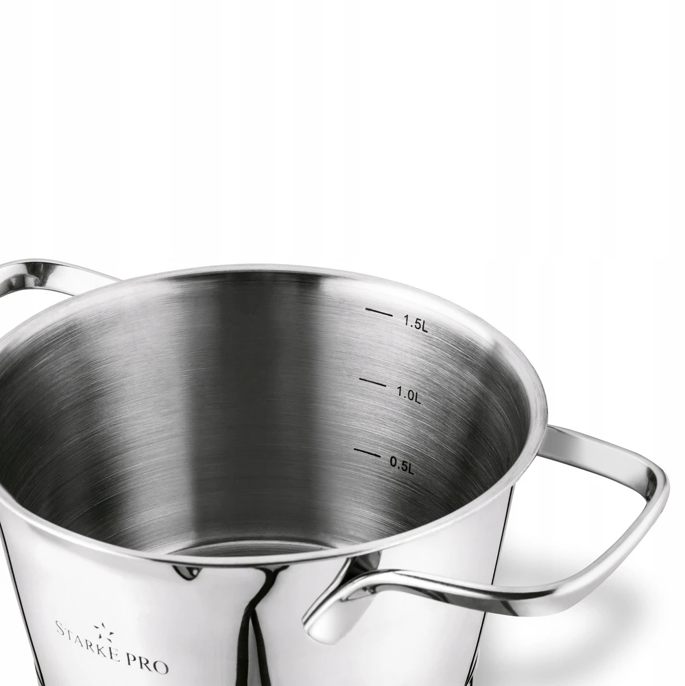Plieninis PUODAS INDUKCINIS nerūdijantis DIDELIS dujos Starke Pro Speziale 1.6L 16cm