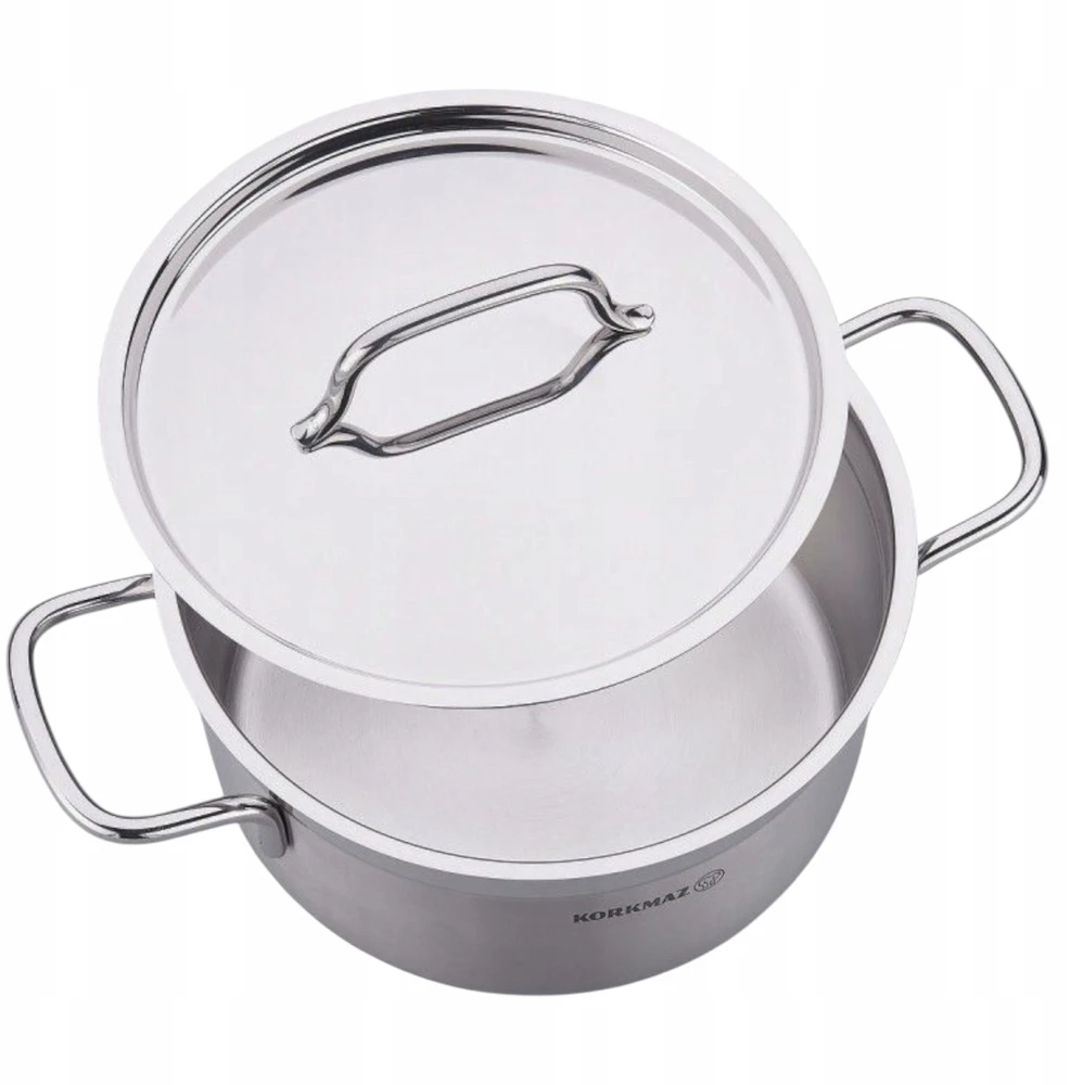 PLIENINIS PUODAS KORKMAZ ALFA INDUCTION GASTRO DANGIS 6.8L 26x13 PLIENAS 18/10
