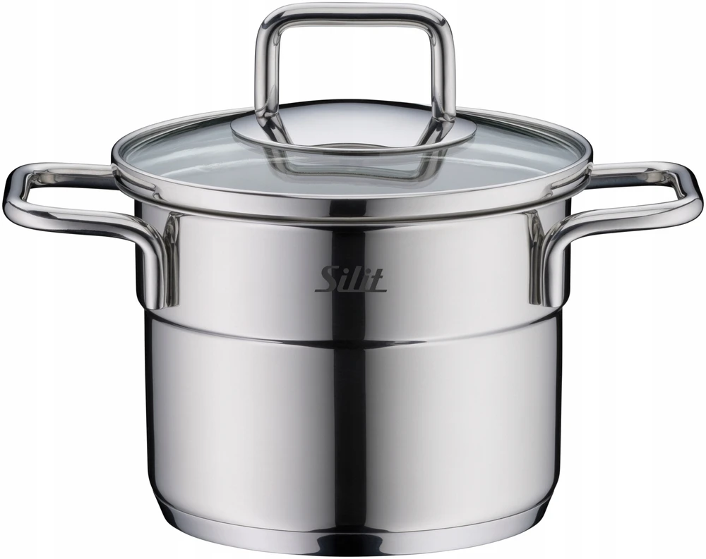 Plieninis puodas su dangčiu, aukštas, Silit Extra Cook, mažas, 12 cm, 1l, indukcinis