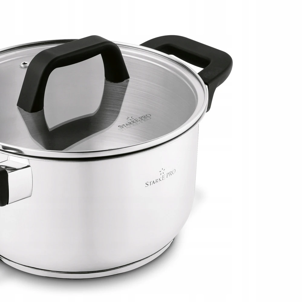 Plieninis PUODAS su dangčiu INDUKCINIS DIDELIS dujinis Starke Pro Sfera 5,8L 24cm