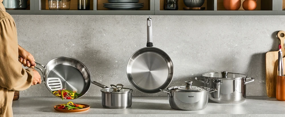 Plieninis puodas su dangčiu TEFAL Extreme 22cm 6,3l E5296104 dujų indukcija