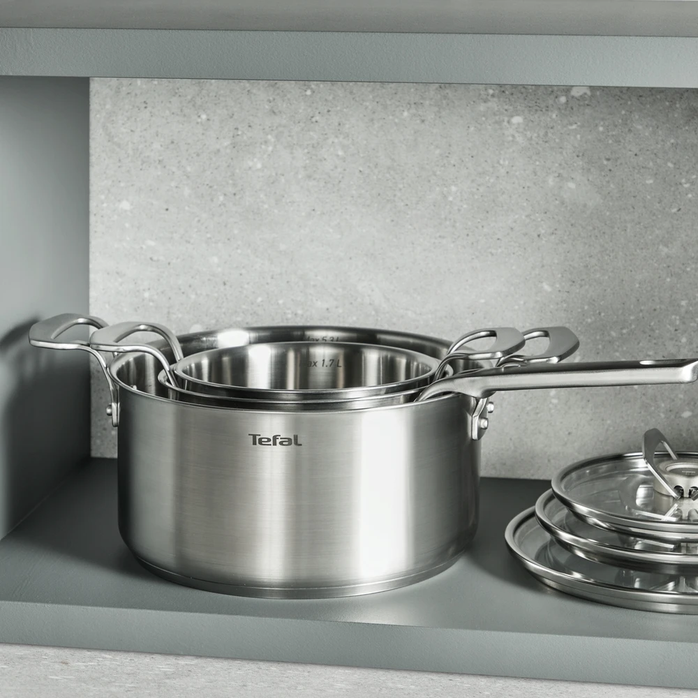 Plieninis puodas su dangčiu TEFAL Extreme 22cm 6,3l E5296104 dujų indukcija