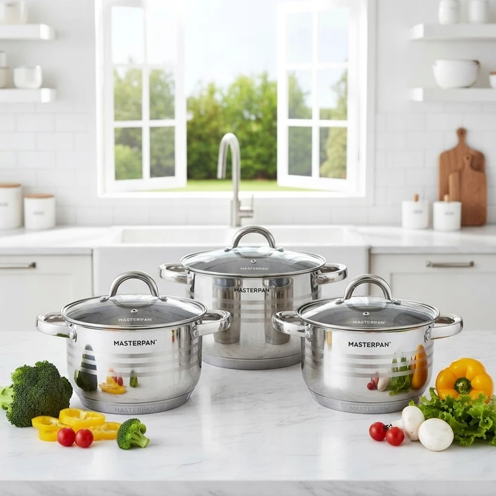 PLIENINIS PUODAS SU DANGIU 3L 20cm HOFFNER MASTERPAN ELEGANCE GAS INDUCTION N