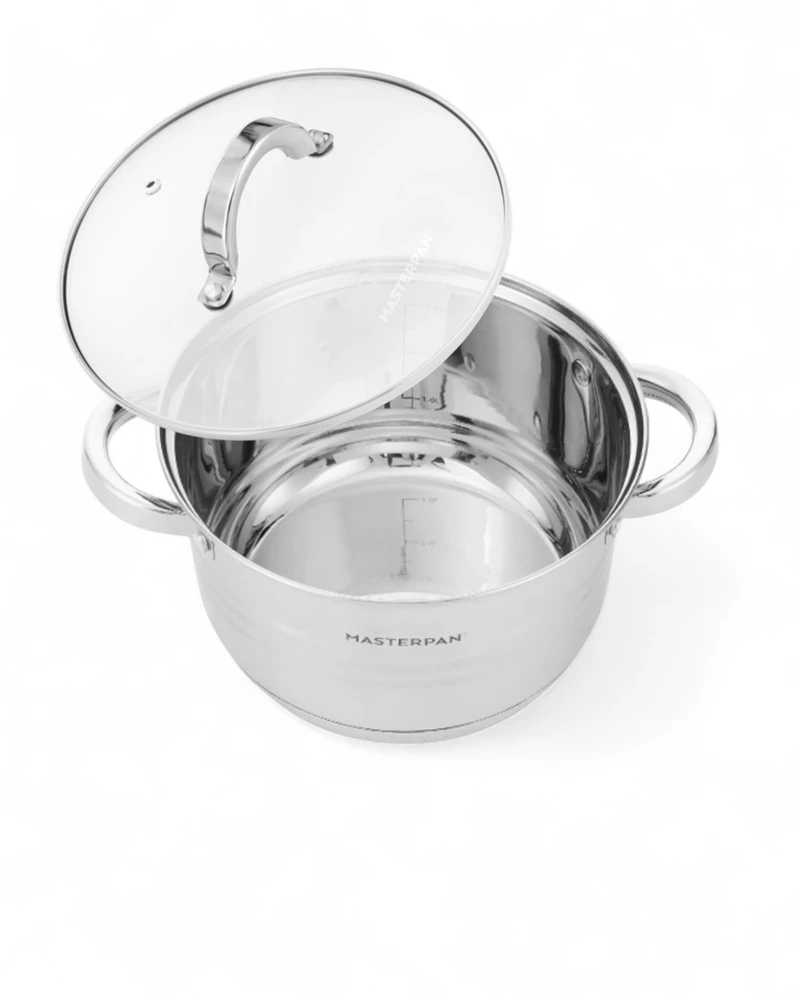 PLIENINIS PUODAS SU DANGIU 3L 20cm HOFFNER MASTERPAN ELEGANCE GAS INDUCTION N