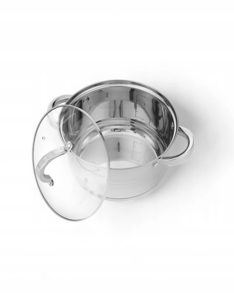 PLIENINIS PUODAS SU DANGIU 3L 20cm HOFFNER MASTERPAN ELEGANCE GAS INDUCTION N
