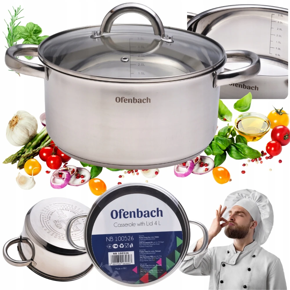 PLIENINIS PUODAS SU DANGIU PLIENINIŲ DUJŲ INDUKCIJA OFENBACH 4L