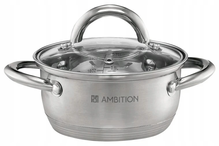 Plieninis puodas su dangteliu 14 cm Ambition Solar 44467
