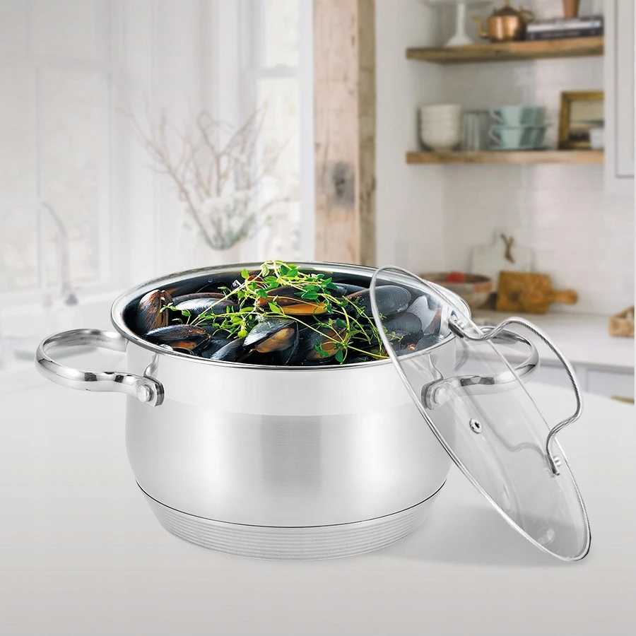 Plieninis puodas su dangteliu, indukcinis, 16cm, 2,1l | Maestro MR-3512-16
