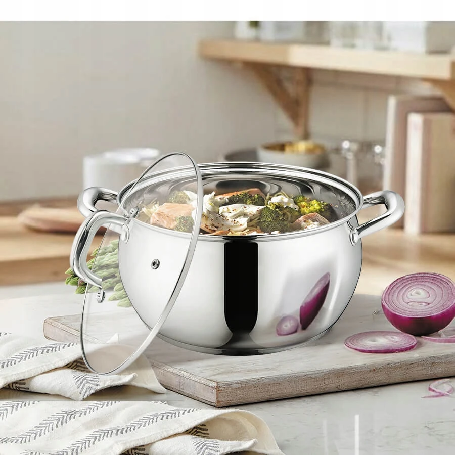 Plieninis puodas su dangteliu, indukcinis, 24cm, 6,4l | Maestro MR-3515-24