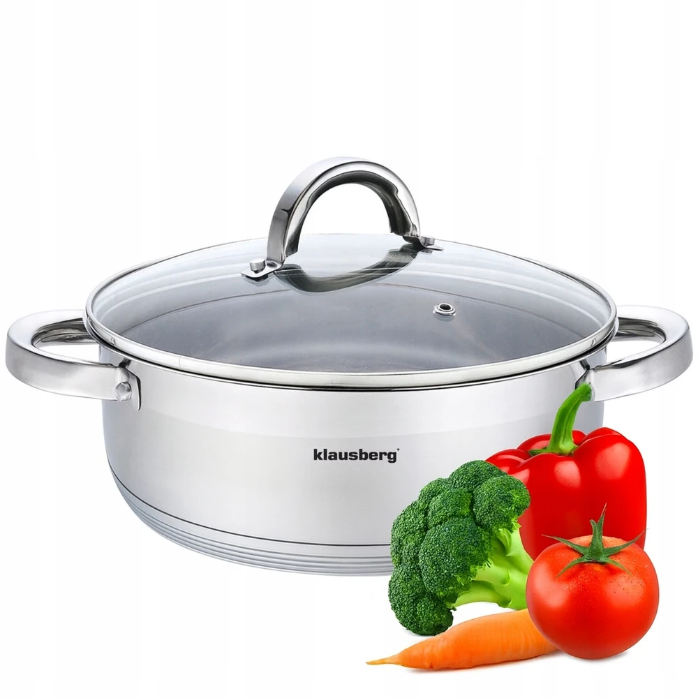 Plieninis puodas Žemos indukcinės dujos 6,0L 28 cm KLAUSBERG KB-7174