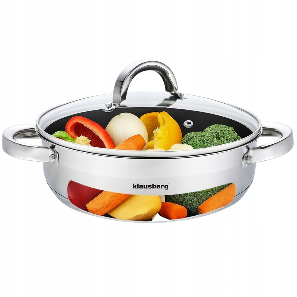 Plieninis puodas Žemos indukcinės dujos 6,0L 28 cm KLAUSBERG KB-7174