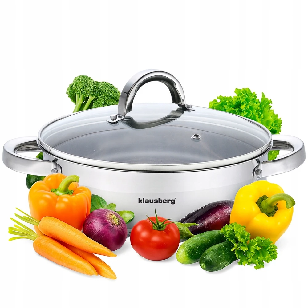 Plieninis puodas Žemos indukcinės dujos 6,0L 28 cm KLAUSBERG KB-7174