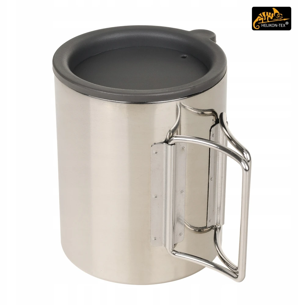 Helikon Thermal mug with lid 250 ml Sidabrinis, Juodas