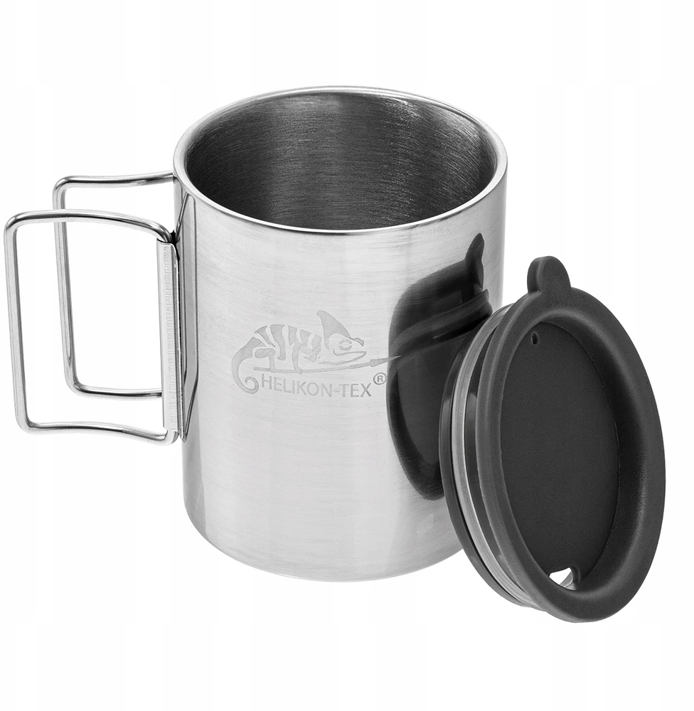 Helikon Thermal mug with lid 250 ml Sidabrinis, Juodas