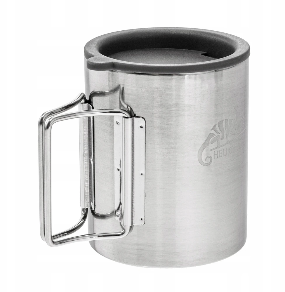 Helikon Thermal mug with lid 250 ml Sidabrinis, Juodas