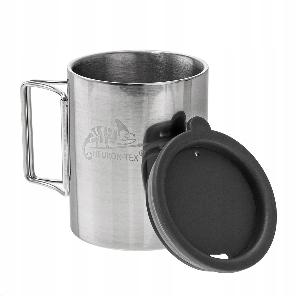 Helikon Thermal mug with lid 250 ml Sidabrinis, Juodas