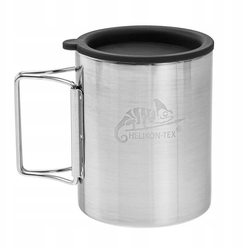 Helikon Thermal mug with lid 250 ml Sidabrinis, Juodas
