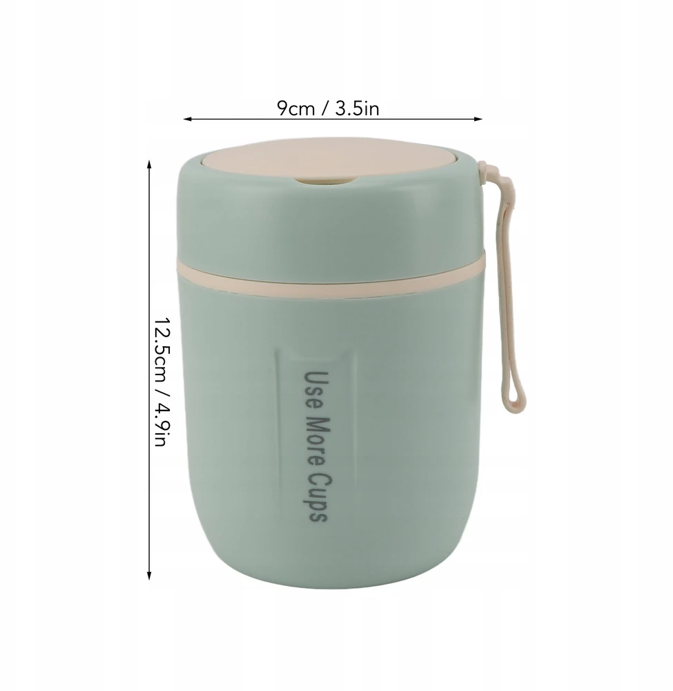 Plieninis vakarienės termosas su Šaukšteliu 500ml Žalias