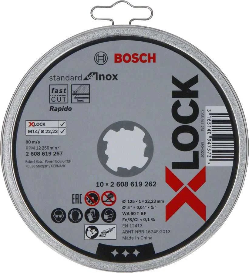 Bosch X-LOCK standartinis Inox 10vnt. × 125 × 1 mm