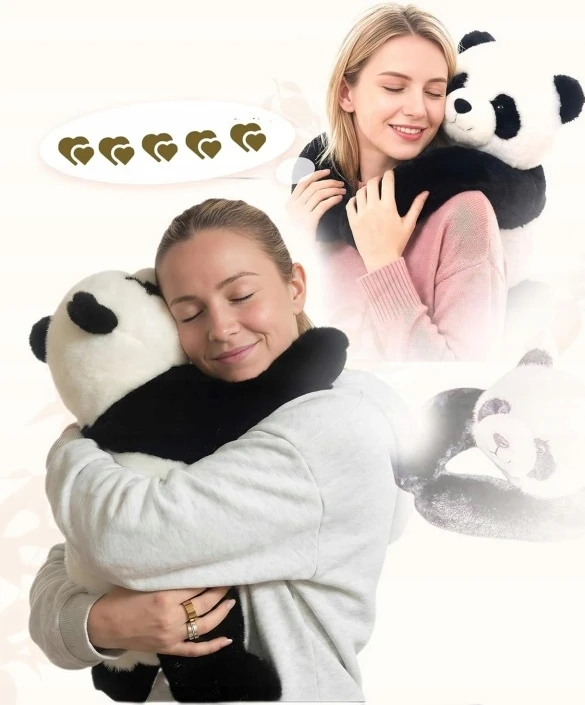 Pliušinė panda, 65 cm, 1kg, skirta ADHD, autizmui ir stresui