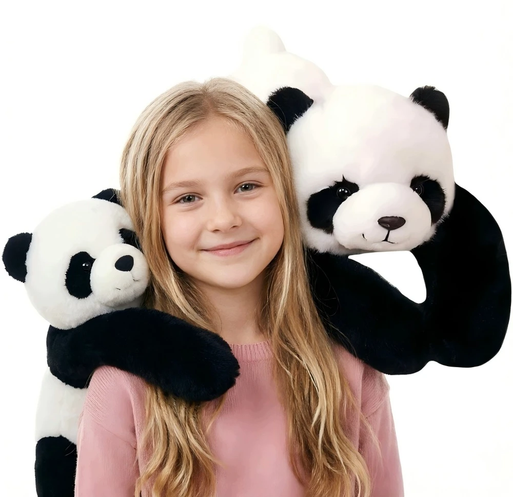 Pliušinė panda, 65 cm, 1kg, skirta ADHD, autizmui ir stresui