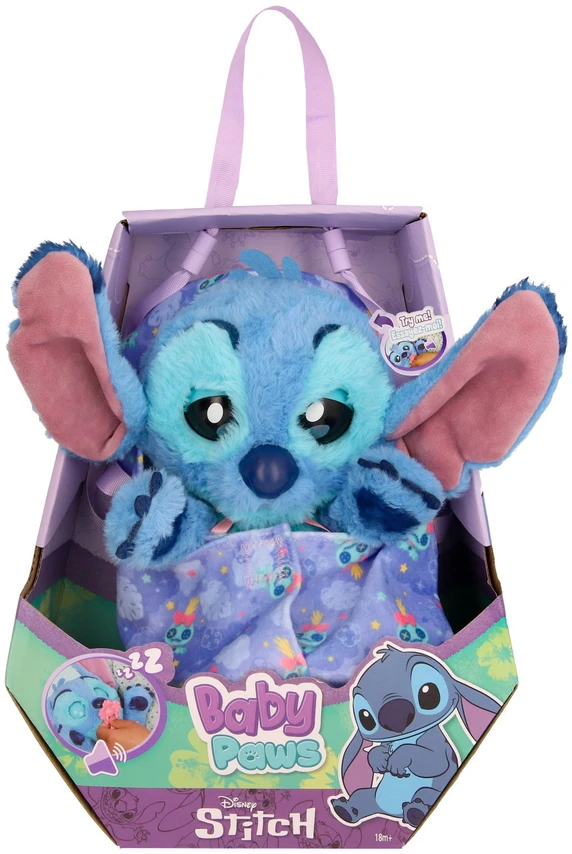 Baby Paws Pliušinis žaislas su nešiojamu krepšiu STITCH