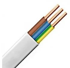 Plokščias monolitinis behalogeninis kabelis LIETKABELIS, 3 x 2,5 mm², DCA klasė, 100 m
