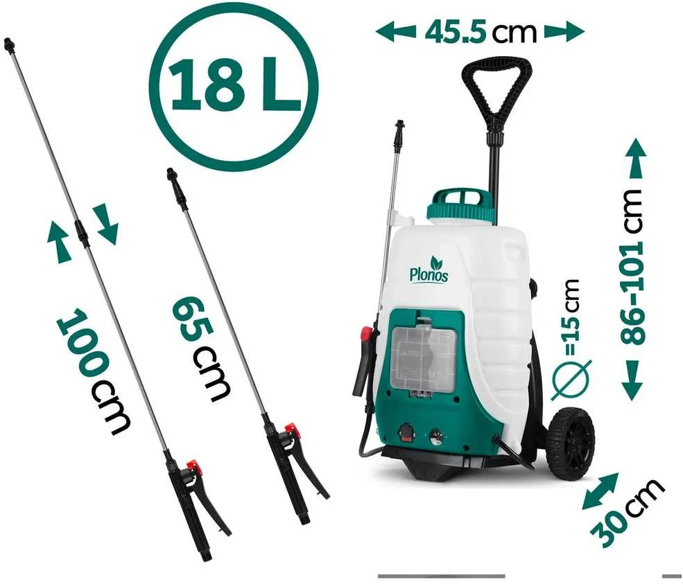„Plonos PL-600“ akumuliatorinis purkštuvas su vežimėliu