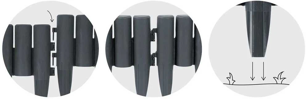 „Plonos“ sodo apvadas 220 cm PL-961 pilkas