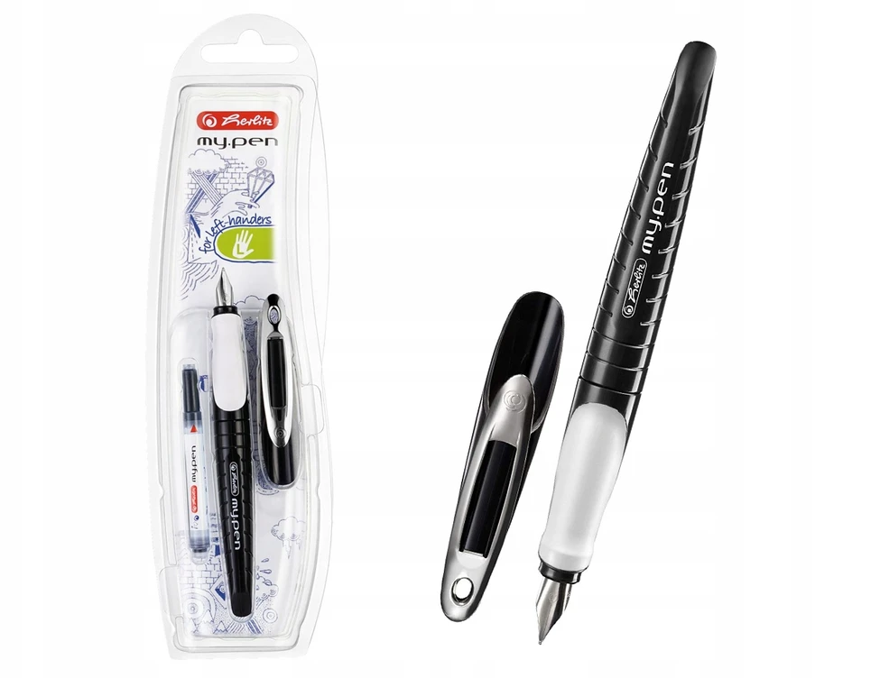 Plunksnakotis Herlitz My.pen kairiarankiams L 10999720 juoda-balta